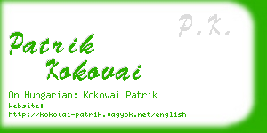 patrik kokovai business card